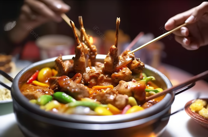 美味诱人的新疆特色美食大盘鸡,高清,摄影图,摄影图片,图片大全,摄影图免费下载
